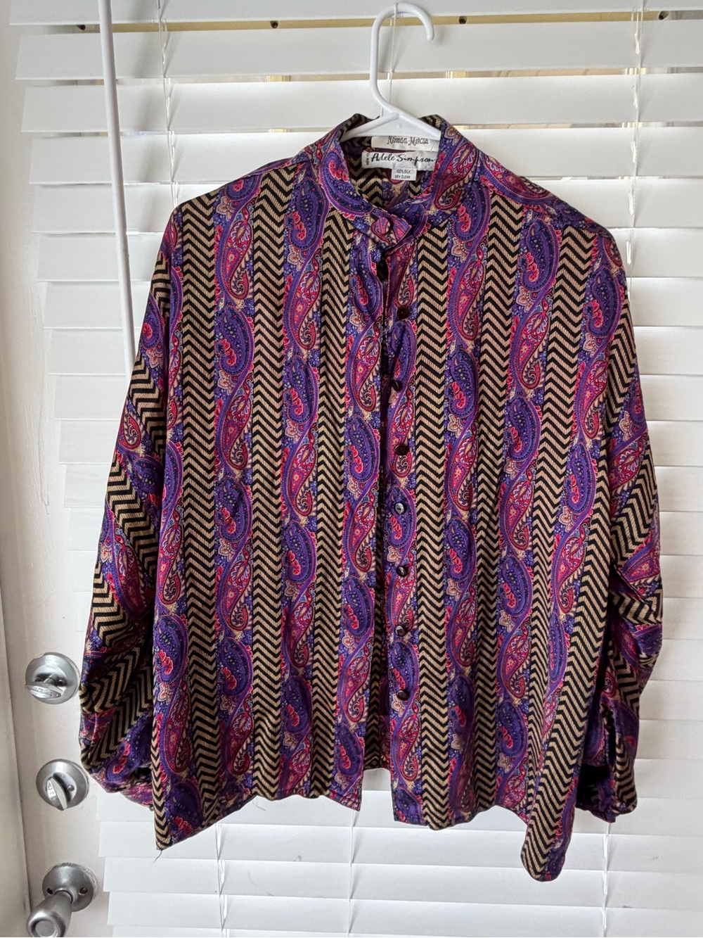 Men's Purple Paisley Stripe Button-Down Shirt